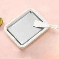 DIY Ice Cream Roller Pan, Instant Rolled Ice Cream & Frozen Yogurt Maker, Stainless Steel Frozen Dessert Tray for Gelato, Sorbets, Soft Ice Cream – Pink Summer Kitchen Tool