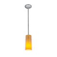 thumbnail image 1 of Accesslighting 28033-3R-BS-CLAM Glass N Glass Cylinder Rod Clear Outer Amber Inner Glass Pendant- Brushed Steel, 1 of 1