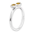 thumbnail image 3 of Gem & Harmony 2/5 Carat (Ctw) Citrine Twin Heart Ring in Sterling Silver for Women, 3 of 5