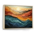 thumbnail image 2 of Designart "Coral Blue Bold Mountains Landscape" Modern Floater Framed Canvas Wall Art, 2 of 7