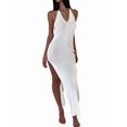 thumbnail image 3 of Women Knit Bodycon Maxi Cover-Up Dress Sleeveless Cover Up Summer White M, 3 of 8