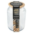 thumbnail image 3 of (6 pack) Thyme & Table Large (3 L) Ribbed Glass Kitchen Organization Jar with Bamboo Lid, Clear, 3 of 6