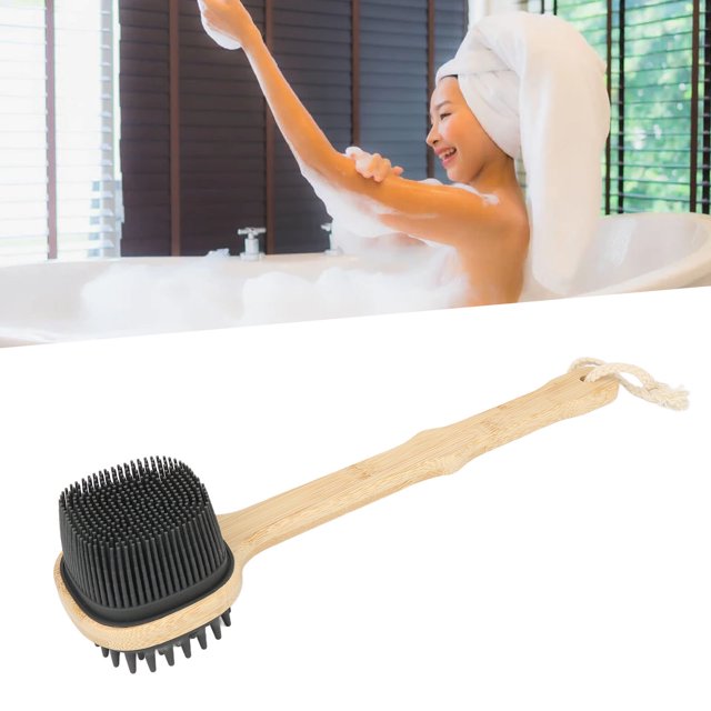 Back Brush, Back Bath Brush Dual Sided Enjoyable Bathing Skin Friendly Silicone with Hanging Rope for Shower Room for Children