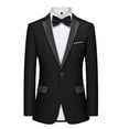 thumbnail image 3 of Beauty-Emily Men's Rhinestone Peak Lapel Blazer – One-Button Luxury Tuxedo Jacket for Wedding, Prom & Party, 3 of 9
