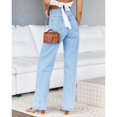 thumbnail image 2 of Women High Waisted Jeans Straight Leg Casual Denim Pants, 2 of 4