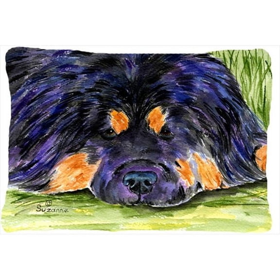 Carolines Treasures Tibetan Mastiff Decorative Indoor & Outdoor Fabric Pillow - 12 x 16 in.