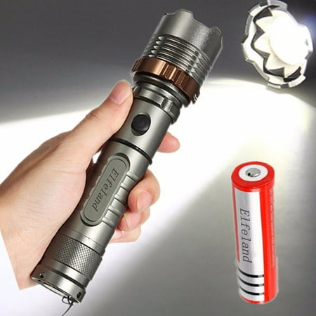 t6 rechargeable modes lumens torch 2600 zoomable flashlight cycling hiking camping focus battery bright lamp led super