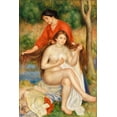 thumbnail image 2 of Renoir, Pierre-Auguste 13x18 Gold Ornate Wood Framed with Double Matting Museum Art Print Titled - Bather and Maid 1900–1901, 2 of 4