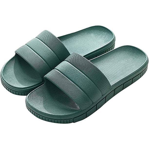 Hombres/Mujeres Zapatos de baño Zapatillas Verano Cremallera Mulas Interior/Exterior Zapatillas de baño Playa Antideslizante Baño Unisex,Verde,38-39