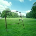 thumbnail image 2 of Cfowner Upgraded Iron Porch Swing Stand, Steel Swing Frame with Antique Bronze Finish, Heavy Duty 660 LBS Weight Capacity, Powder Coated Hanging Swing Frame Set for Outdoors, 2 of 7
