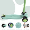 thumbnail image 7 of Eotvia Kids Scooter with LED Lighted Wheels, 3 Adjustable Height Handlebars, Lean-to-Steer & Widen Anti-Slip Deck, Foldable Scooters for Kids, Green, 7 of 7
