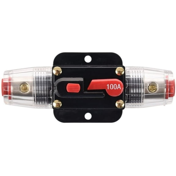 Absolute ICB100 4/8 AWG 100 Amp in-line Circuit Breaker with Manual Reset with Manual Reset Car Auto Marine Boat Stereo