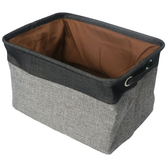 LIFKOME Foldable Sundries Storage Basket Household Pet Toy Storage Box Dirty Clothes Holder (Black and Grey)