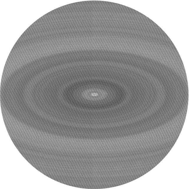 Ahgly Company Tapis Rond Lavable en Machine Intérieur Transitionnel Gris Foncé, 3 Pieds Rond