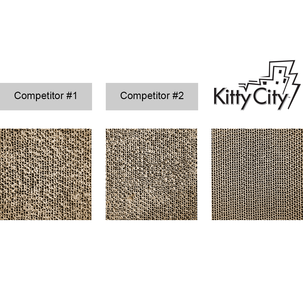 Kitty City, Cat Toys, Rectangle Shaped Corrugate Cat Scratchers, XL, Multi-Color, 3 Pack