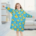 thumbnail image 5 of joogoo Wearable Blanket Hoodie for Cute Ducks Bubbles Flannel Sherpa Pocket 3-14 YR S, 5 of 7