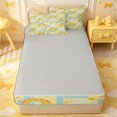 thumbnail image 4 of Erosebridal Boho Nursery Rainbow Zipper Queen Comforter Set with Fitted Sheet and 2 Pillowcases,Fluffy Cloud Star Sun Zipper Bedding Set,Yellow Teal White,4 Pieces,Grey Reversible, 4 of 6