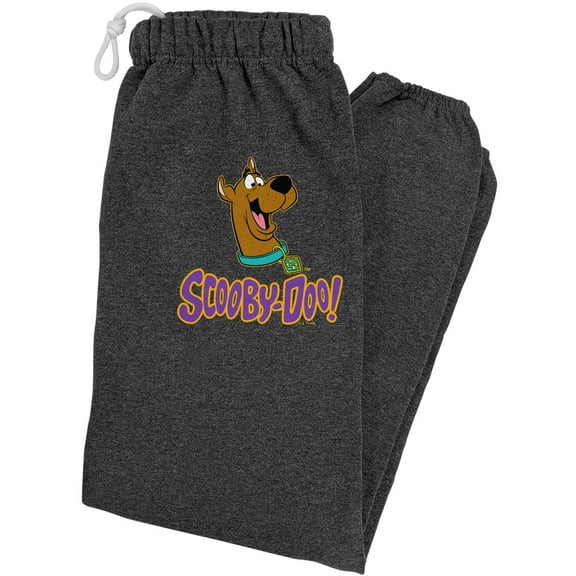 Scooby Doo! Big Smile Scooby Unisex Jogger Sweatpants for Men and Women, Charcoal Heather, Medium