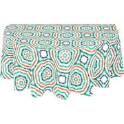 Newbridge Geometric Whimsy Tie Dye 70 inch Round Flannel Backed Vinyl Tablecloth