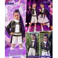 thumbnail image 5 of G*'irls Anime Pop Singer Costume Set - Sparkle Jacket Crop Top Shorts Outfit with Purple Braid Wig Halloween Cosplay Birthday Party Ages 4-12 Apparel Accessories, 5 of 9