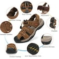 thumbnail image 3 of Rumpra Men’s Closed Toe Sport Sandals, Lightweight Leather Hiking & Outdoor Water Shoes, 3 of 10