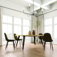 thumbnail image 4 of Homy Casa Modern Industrial 5-Piece Dining Set for 4 for Dining Room, Faux Wood Walnut Live Edge Table with 4 Armless Chairs, 4 of 12