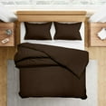 thumbnail image 2 of 1000 Thread-Count 100% Egyptian Cotton 3 Piece Duvet Cover and Pillow Shams, Premium Hotel Comforter Quilt Cover Sateen Weave with Zipper Closure, Corner-Ties - Short-Queen, Chocolate, 2 of 7