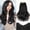 Black, variant on Clip in Hair Extensions,Dark Brown Long Wavy Hair Extensions Soft Synthetic Thick Hairpieces for Women 20 Inch