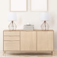 thumbnail image 5 of Rose Gold Bedside Nightstand Lamp Hollow Base with Fabric Shade, 5 of 7