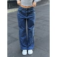 thumbnail image 6 of Aprpith Women's Baggy Jeans Mid Rise Straight Leg Floor Length Denim Pants Loose Fit Boyfriend Jeans For Street Style Regular Sizes, 6 of 9