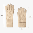 thumbnail image 3 of ShomPort Womens Cable Knit Gloves Windproof Solid Color Comfort Thermal Soft Winter Daily Stretchy Breathable Gloves, 3 of 3