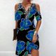thumbnail image 2 of Mini vestido de manga corta con estampado de cuello en V Sexy informal para mujer a la moda Fridja  bnh4878, 2 of 5