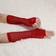 thumbnail image 4 of Accesorios de disfraz de fiesta de malla sin dedos para mujeres de los años 1980, guantes de red 2 pares rojos largos-2 pares, 4 of 5