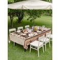 thumbnail image 4 of Outdoor Tablecloth with Umbrella Hole for Patio/Picnic/Party/Camping, Country Waterproof Table Cloth Rectangle Table Cover Washable, Texas Star Plants Branches Berry Farmhouse Retro (60"x 120"), 4 of 8