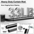 thumbnail image 3 of OLV Curtain Rods Wrap Around 28-48" Adjustable French Metal Large End Rods,Black, 3 of 9