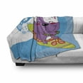 thumbnail image 3 of Ride the Wave Soft Flannel Fleece Throw Blanket, French Bulldog Surfing and Smiling Happy Adventure Exotic Dog Cartoon, Cozy Plush for Indoor and Outdoor Use, 60" x 80", Multicolor, by Ambesonne, 3 of 6