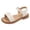 White, variant on Tigivemen Toddler Sandals Dressy Girls Summer Shoes Flower Kids Flat Sandal with Ankle Strap Sweet Open Toe Flats Pink Size 10.5