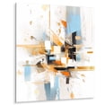 thumbnail image 2 of Designart "Symmetrical Abstractions Orange Blue Harmony" Cubism Metal Art Living Room, 2 of 5