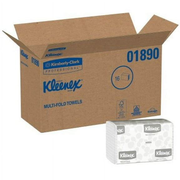 Kleenex Multi-Fold Paper Towel, 9.3 Inches x 9.4 Inches, White, 1-Ply, 150 Towels per Pack, 16 Count