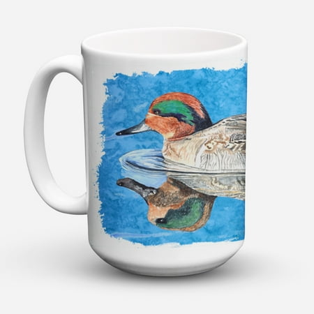 

Carolines Treasures 8830CM15 Teal Duck Coffee Mug 15 oz 15 ounce multicolor