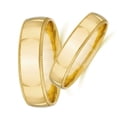thumbnail image 3 of Pompeii3 Matching Gold His Hers Polished Wedding Band Ring Set, 3 of 3