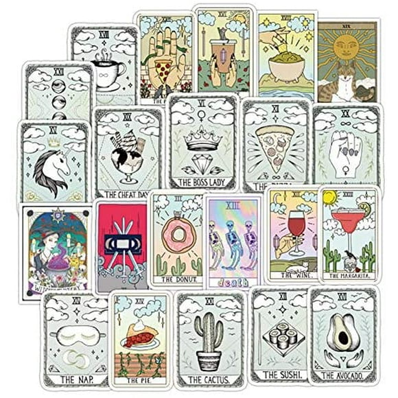 Water Bottle Tarot Stickers Laptop Stickers Divination Stickers Pack 50 Pcs Decals for Water Bottle Laptops Ipad Cars