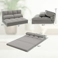 thumbnail image 3 of Costway Floor Sofa Bed with 2 Pillows 6 Positions Adjustable Backrest Velvet Cover Light Grey, 3 of 10