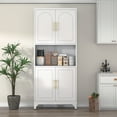 thumbnail image 7 of Polup Modern Metal Kitchen Pantry Storage Cabinet with 4 Adjustable Shelves,75" H White, 7 of 7