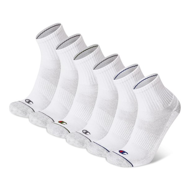 Calcetines Champion 6 pares para hombre con acolchado, caña alta y media caña