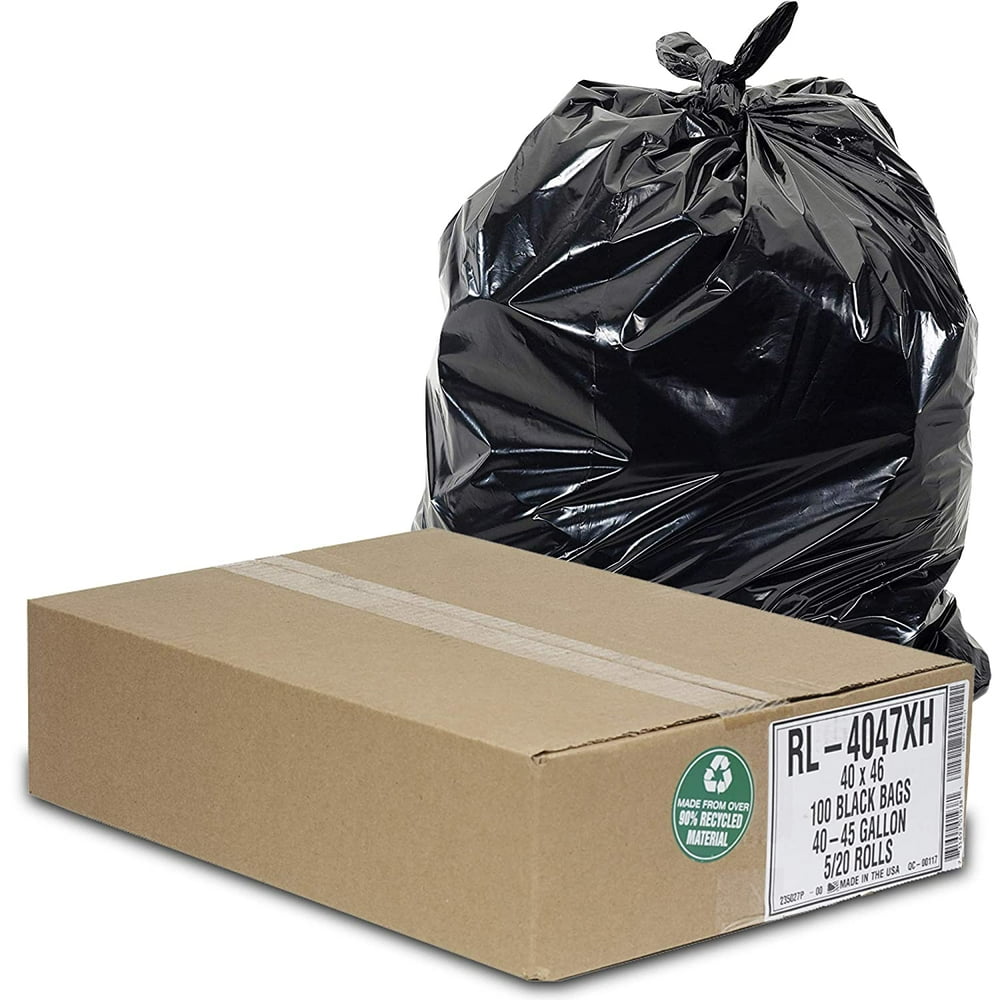 Aluf Plastics 45 Gallon Trash Can Liners (100 Count) - 40