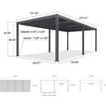 thumbnail image 4 of PURPLE LEAF 11 X 23 Louvered Pergola Aluminum Outdoor Adjustable Louvered Roof Integrated Drainage System Patio Kitchen Poolside Garden Grey, 4 of 11