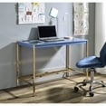 thumbnail image 6 of Navy Blue and Gold Writing Desk with USB Ports Modern Minimalist Study Desk, 6 of 6