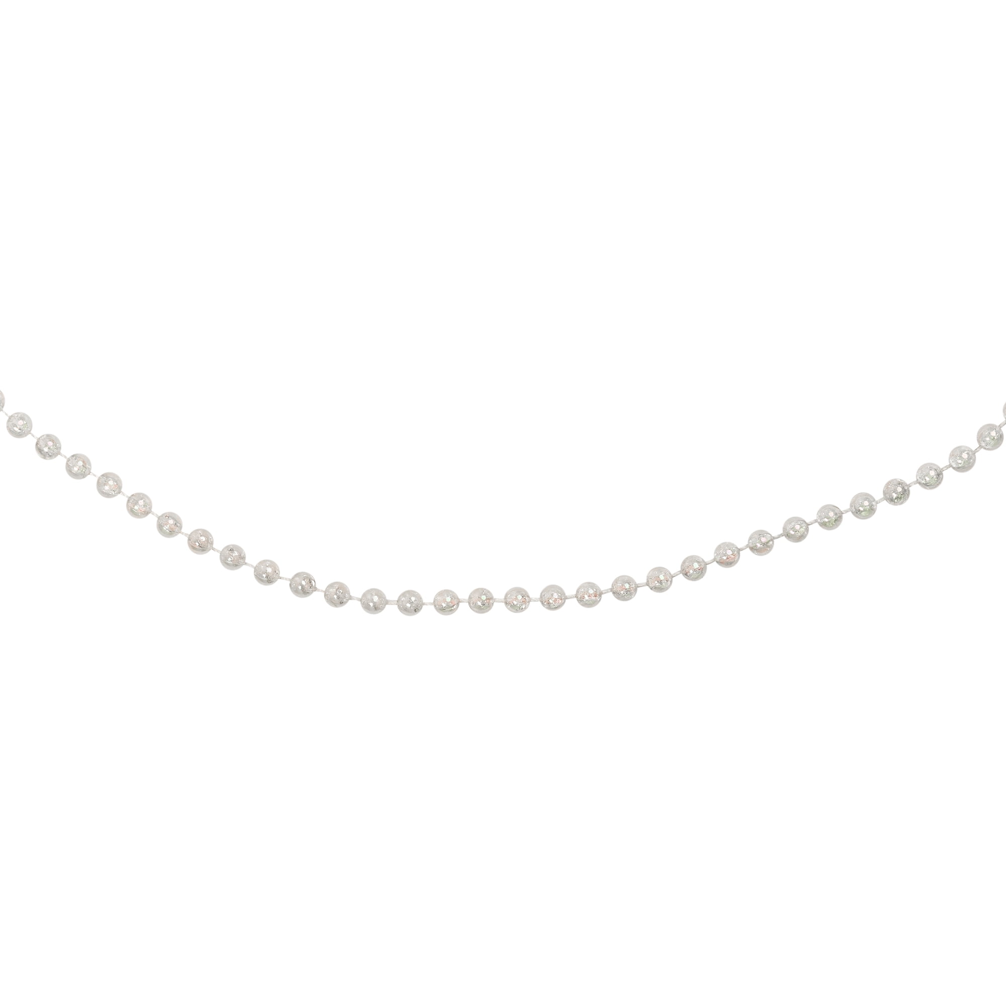 Shiny Clear Iridescent Beaded Christmas Garland 15' x 6mm