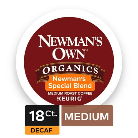 Newmans Own Organics Special Blend Decaf Keurig Single-Serve K-Cup Pods, Medium Roast Coffee, 18 Count